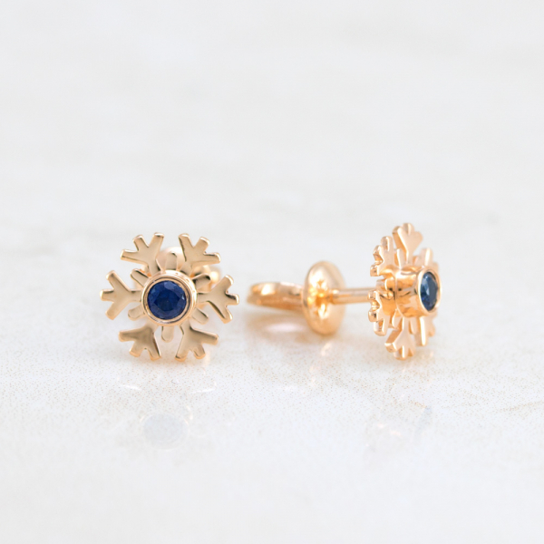 Gold Earrings Slowflakes
