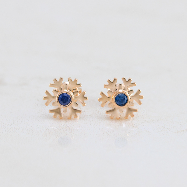 Gold Earrings Slowflakes