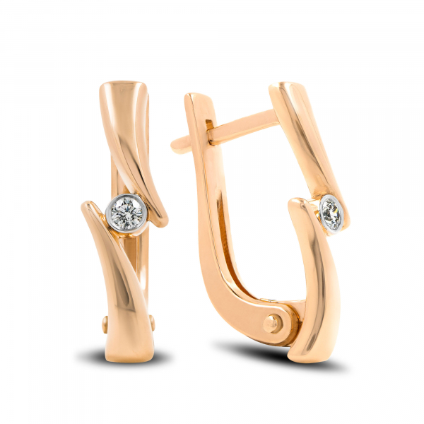 Gold Earrings With Diamond