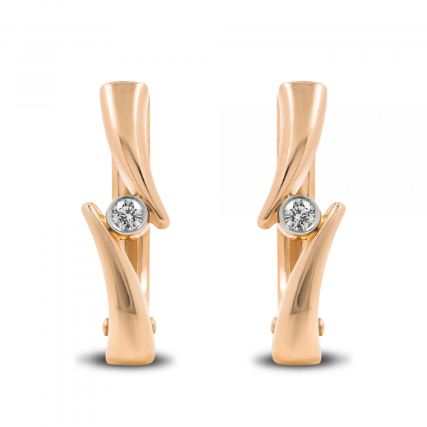 Gold Earrings With Diamond