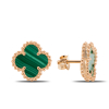 Серьги Clover Mini с малахитом