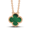Necklace Clover Mini With Malachite