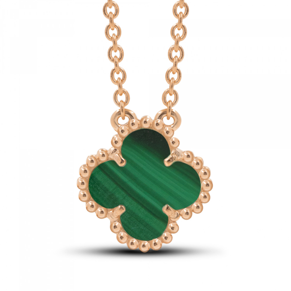 Necklace Clover Mini With Malachite