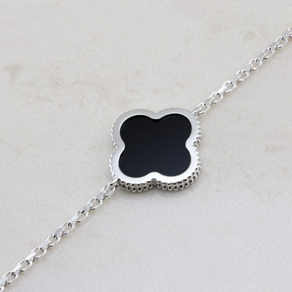 Silver Bracelet With Onyx