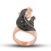  Gold Ring  Panther With Black Diamonds