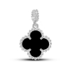 Серебряный кулон Mini Clover c ониксом