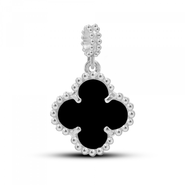 Серебряный кулон Mini Clover c ониксом