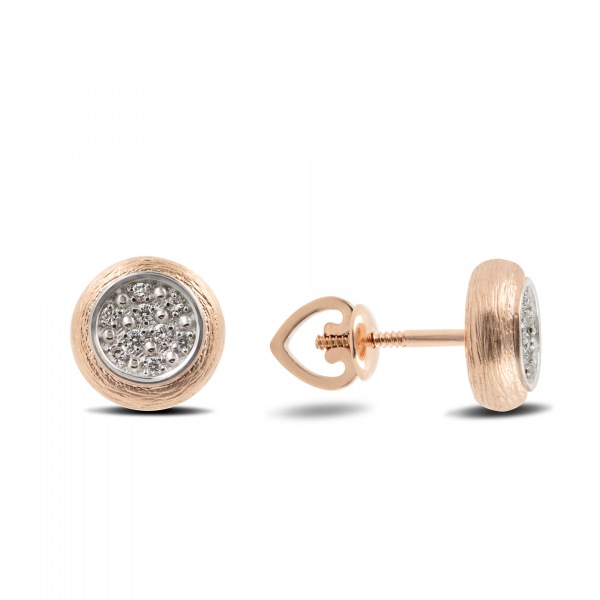 Gold earrings with diamonds
