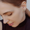 Gold earrings with diamonds