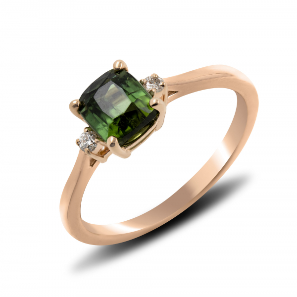 Gold Ring With Green Tourmaline