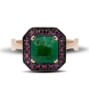 Gold Ring With Emerald And Rubies