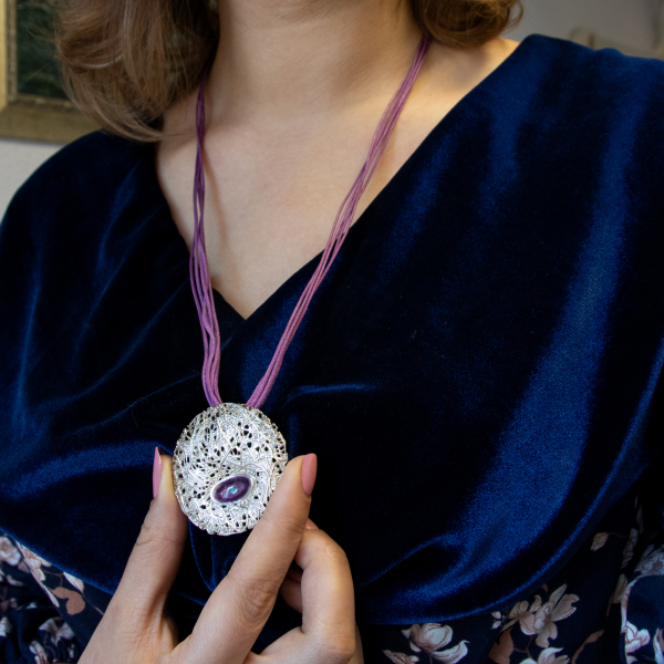 Silver Necklace Galaxy