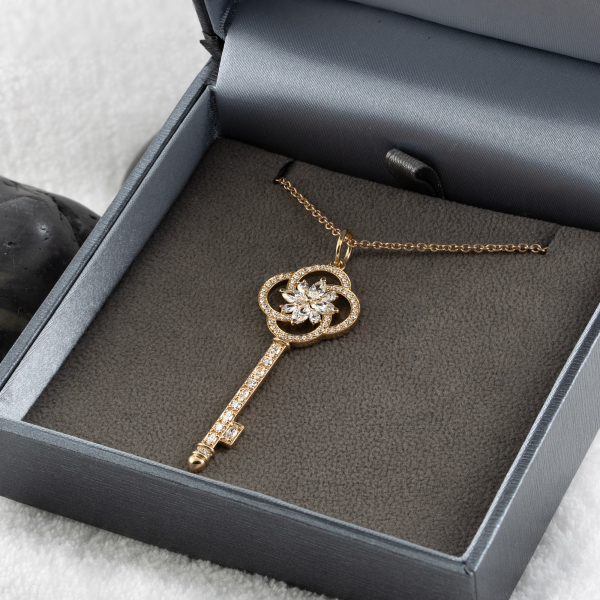 Gold Pendant With A Chain Key