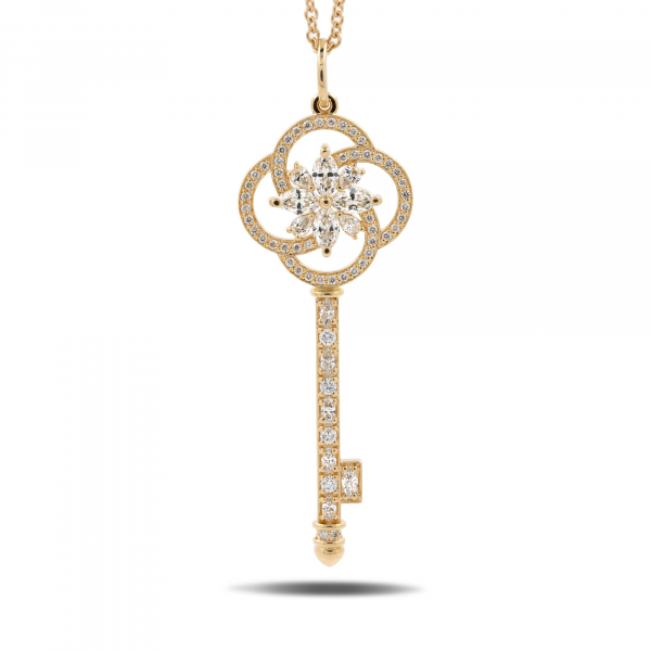 Gold Pendant With A Chain Key
