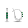 Elegant White Gold Earrings With Emerald