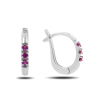 Elegant White Gold Earrings With Rubies