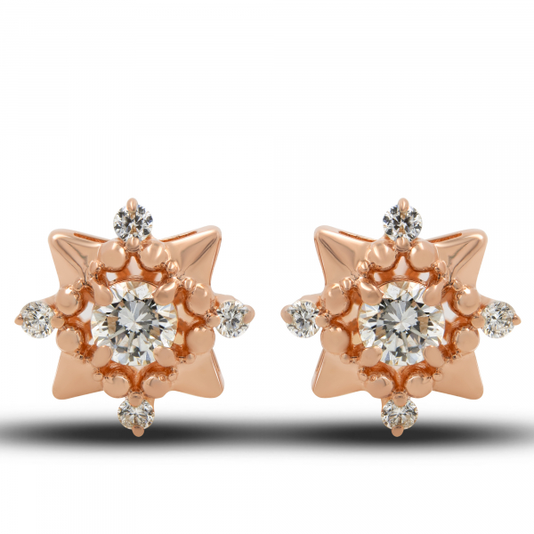 Gold earrings with diamonds Stars