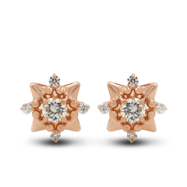 Gold earrings with diamonds Stars