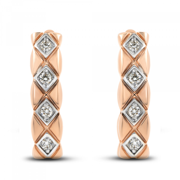 Gold Earrings With Diamonds Pigtails