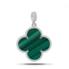 White Gold Pendant With Malachite