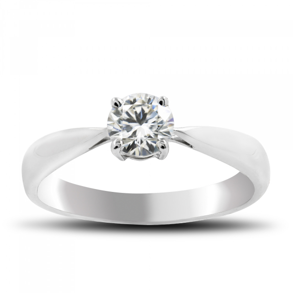 White Gold Ring With Moissanite