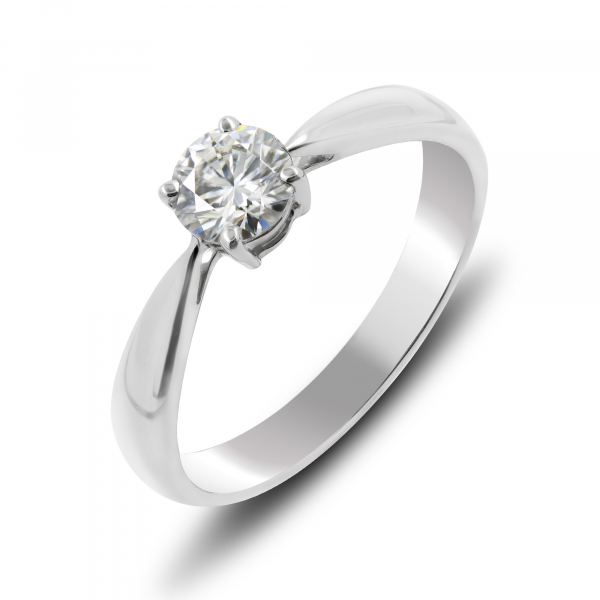White Gold Ring With Moissanite