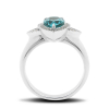 White Ring With Tourmaline and Diamonds