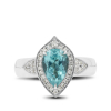 White Ring With Tourmaline and Diamonds