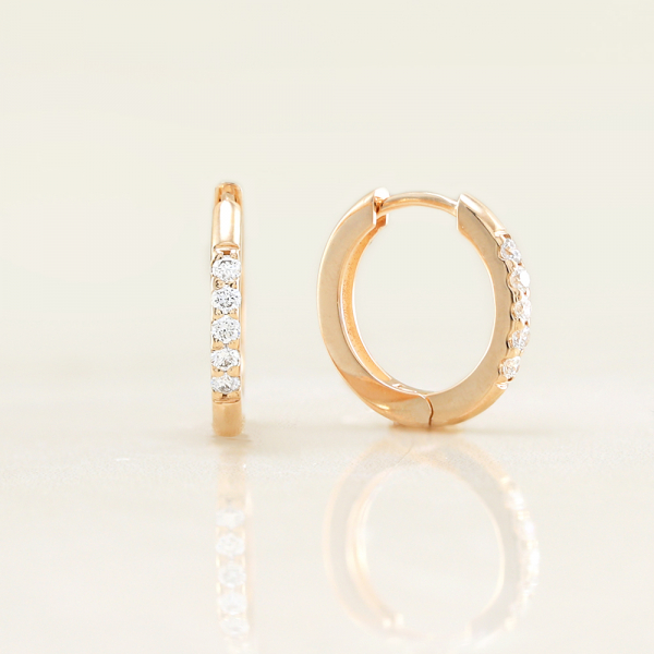  Gold Hoops With Diamonds