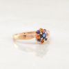 Gold Ring Flower With Sapphire