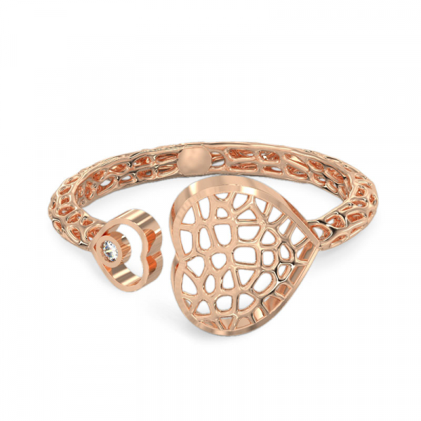 Two Hearts Rose Gold Ring