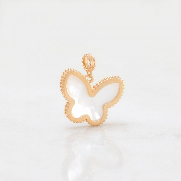 Pendant Butterfly With White Mother-of-pearl