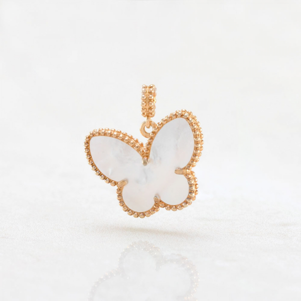 Pendant Butterfly With White Mother-of-pearl